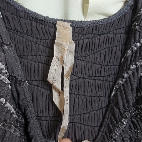 Bailey 44 velvet tank top rouche top flowy hem - Picture 4 of 6